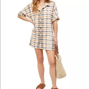 Free people Felicity plaid romper